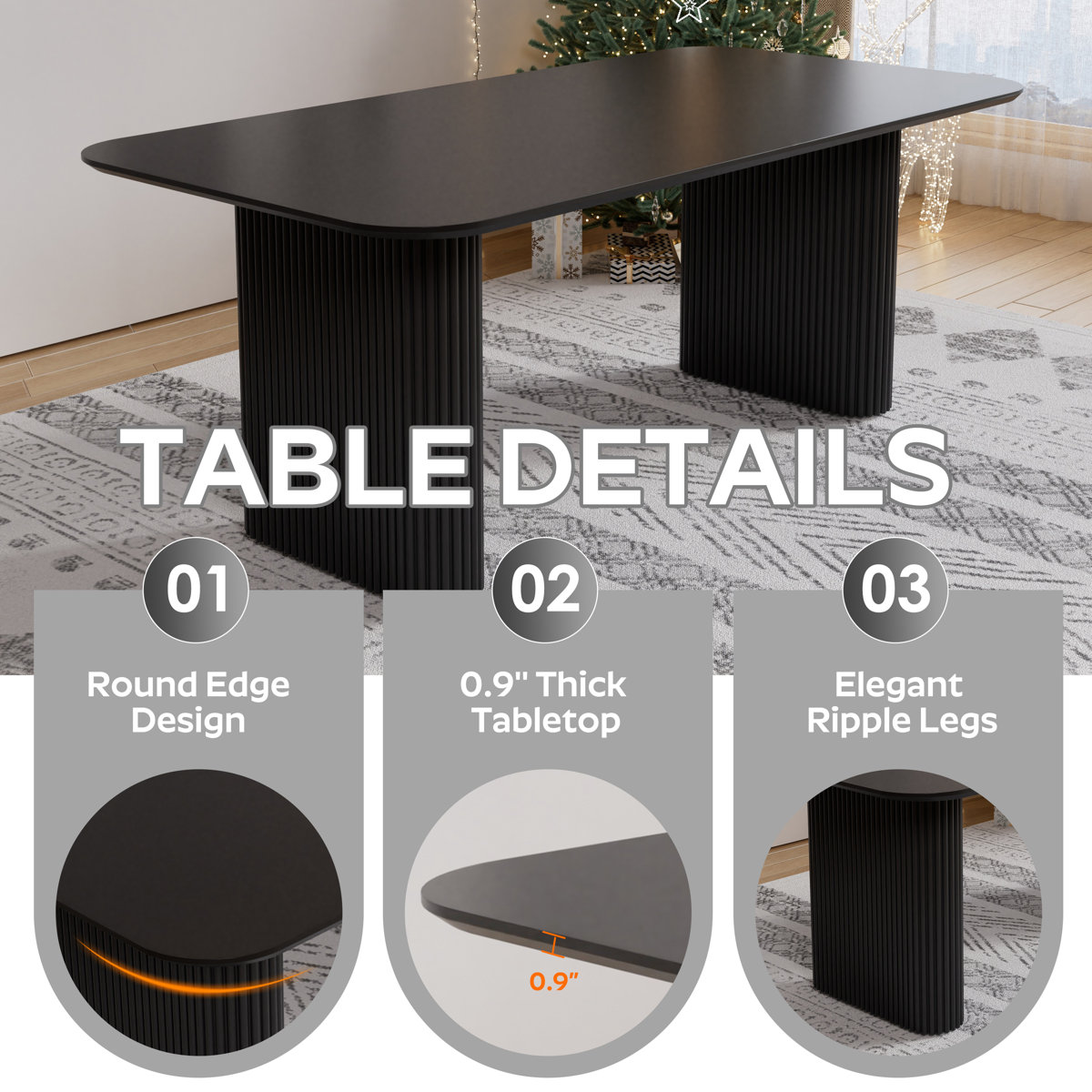 Mercer41 Rectangle Double Pedestal Dining Set with Cream Style Dining ...