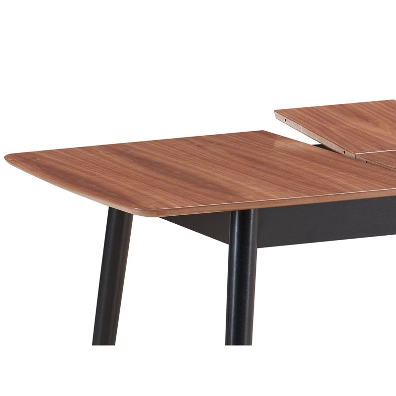 Table de salle à manger naturelle et noire - 5 pièces 1 table avec rallonge pliable 4 chaises et éclat