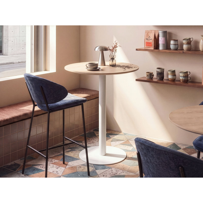 Dining Table with Iron Base, Brown / White