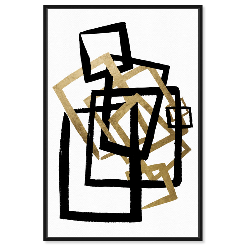 «Abstract Square Formas Geometric», reproduction d'art sur toile, H 30 po x l 20 po x P 1,5 po, Toile avec cadre noir