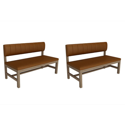 Cafe Dessert Shop Restaurant Bakery Retro Bench Faux Leather Upholstered Bench