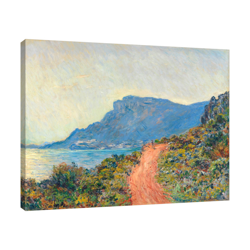 «La Corniche Near Monaco» par Claude Monet, reproduction d'art sur toile tendue, H 24 po x l 30 po x P 1,5 po