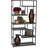 Modern Geometric Open Bookcase With Faux Concrete Wooden Shelves For Versatile Storage And Display