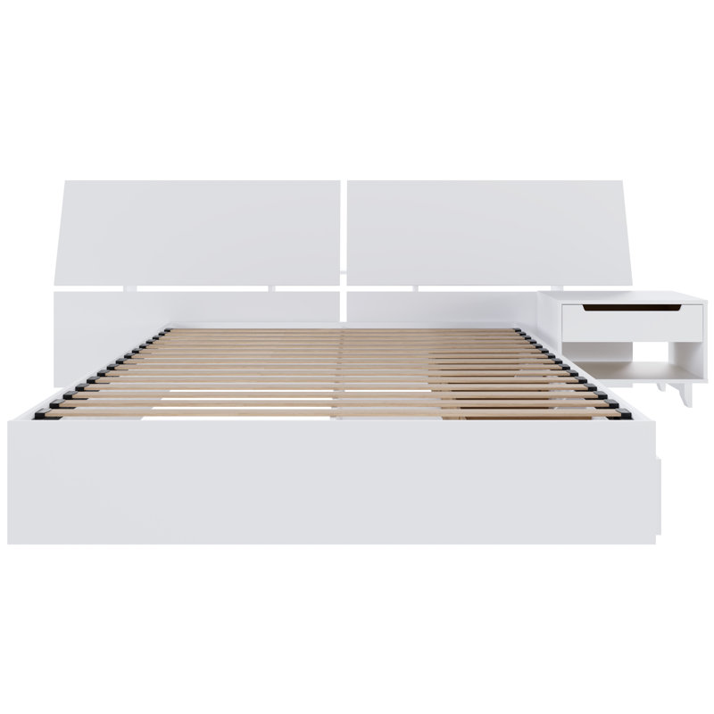 Ensemble de chambre avec grand lit réversible 3 pièces Marvelle, Blanc