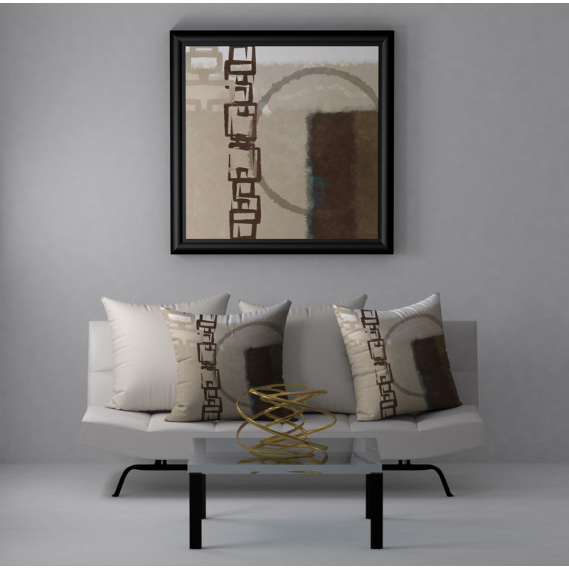 Abstract Reversible Throw Pillow, 18" x 18"