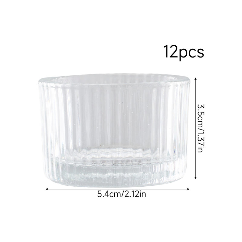 12 Pack Clear Candle Holders