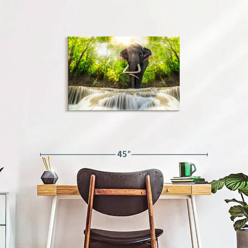 Brampt Waterfall Elephant, 20" H x 30" W