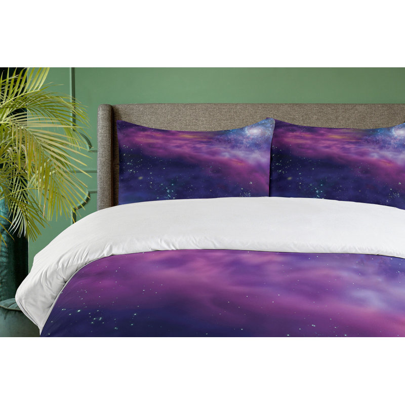 Outer Space Glam Polyester Abstract Duvet Cover, King