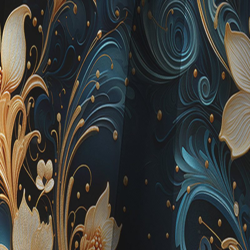 Cachemire céleste céleste - motif floral - rideau occultant - 1 panneau, L 52 po x L 84 po