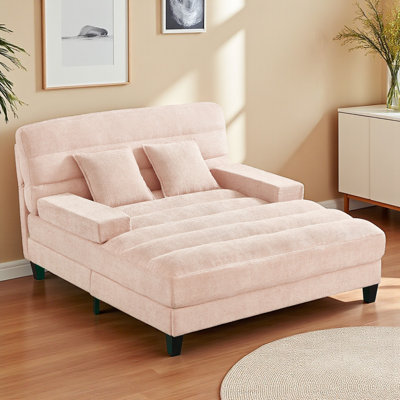 Chaise longue rembourrée avec dossier réglable et bande lumineuse à DEL