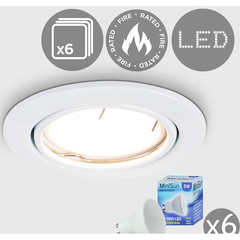 Ambrose Fire Rated Cool Tiltable Retrofit Downlight, 3000K, White