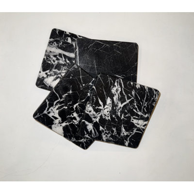 Tumbled Nero Marquina Coasters (Set Of 4)