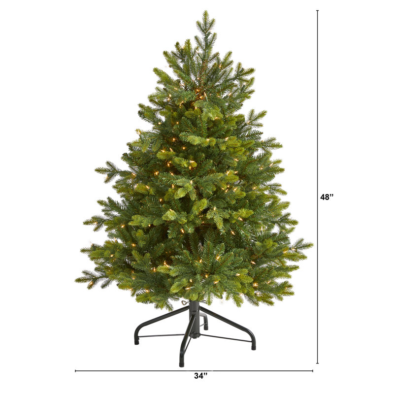 Lighted Artificial Christmas Tree, 4' H