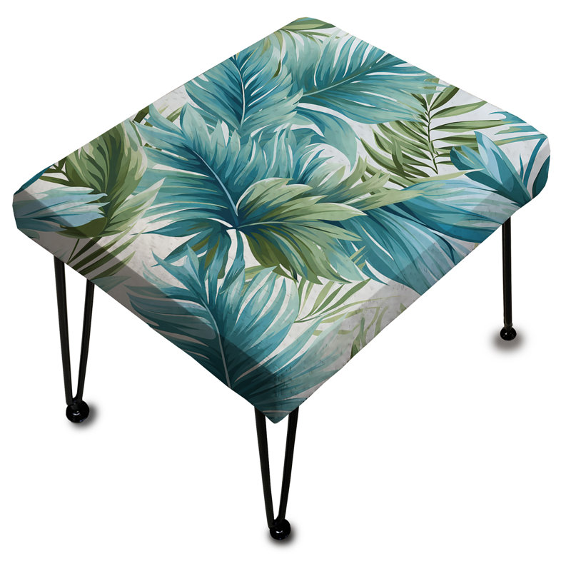 Motif tropical bleu azur et vert