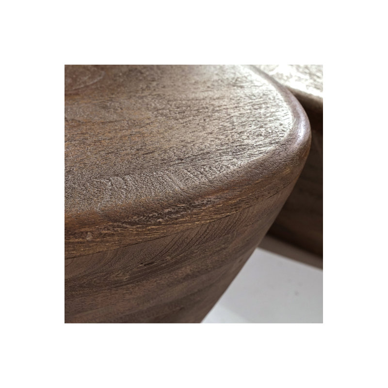 Mila Solid Wood Coffee Table, 14" H x 28" L x 21" W, Brown