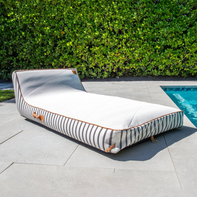 Big Joe Lux Chaise Premium Inflatable Pool Float, Cape Stripe, UV Protected