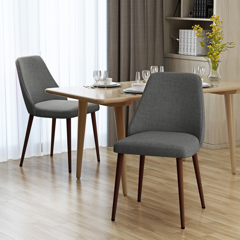 Dodrill 17'' H Upholstered Side Chair, Light Gray, Brown