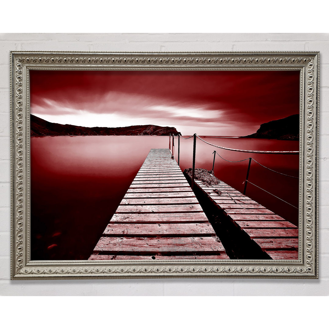 Gerahmtes Leinwandbild Abstract Pier Purple