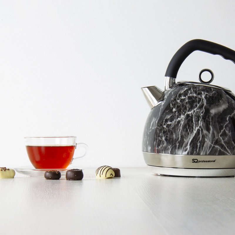 SQ Professional Sfera 1.8L Stainless Steel Electric Tea Kettle, Black