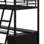 Lit mezzanine en métal avec DEL, bureau et tablettes de rangement-795923224
