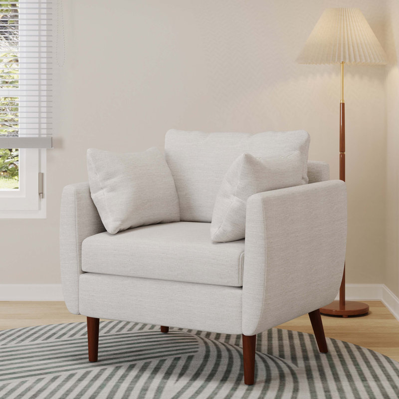 Fauteuil club d'appoint avec pieds en bois