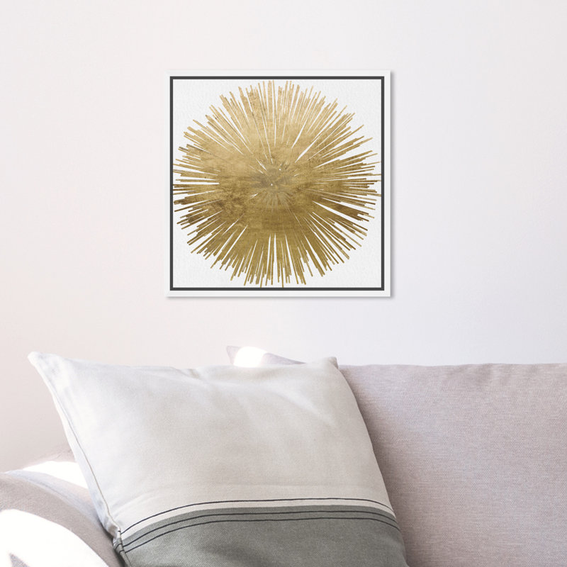 Sunburst Adore - impression, Toile avec cadre doré, H 40 po x l 40 po, Blanc