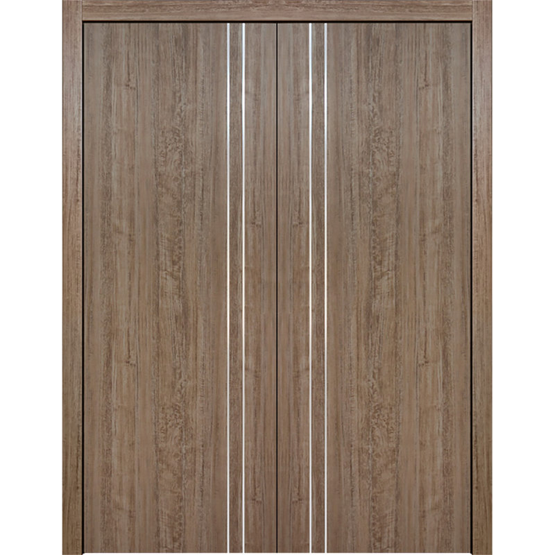 Double porte intérieure stratifiée HG-002V, Réversible, 64 po x 96 po, Bois d'aloès foncé