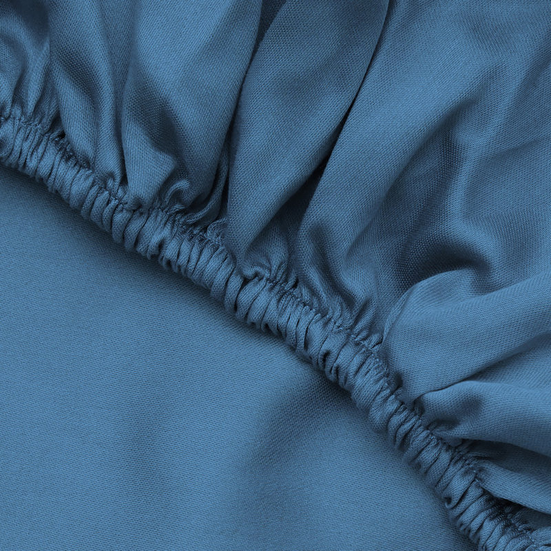 Premium 100% Cotton Queen Fitted Sheet, Blue, 59 x 79 + 11.8 Deep Pocket | 155 Thread Count, Soft & Breathable | Machine Washable at 86°F | Perfect for Comfort and Style in Your Bedroom