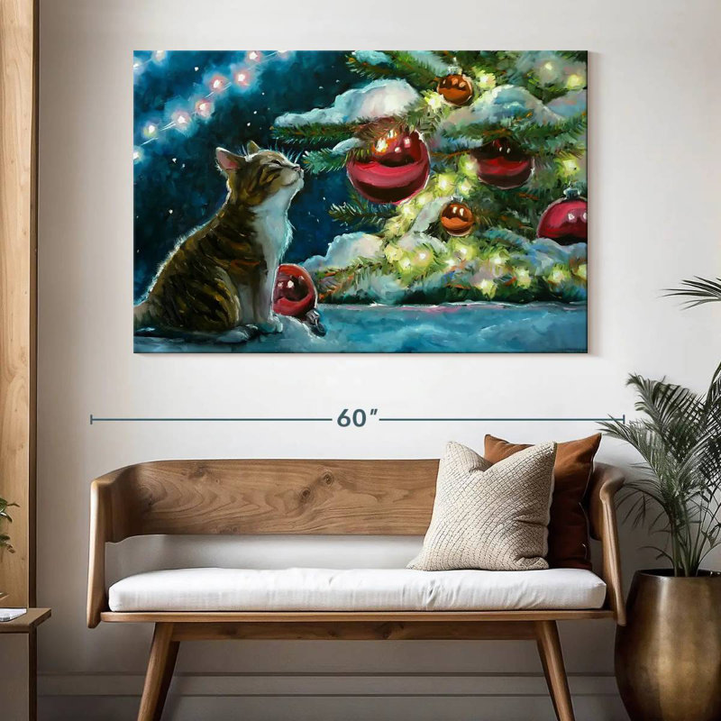 Chat de Noël, H 34 po x l 51 po