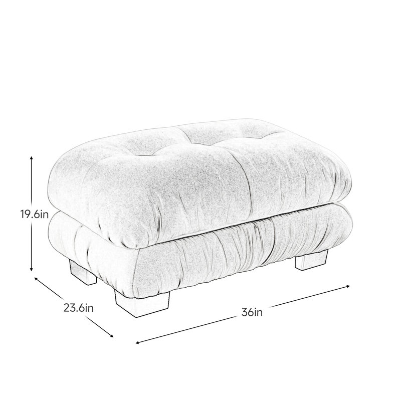 Repose-pieds en chenille pour salon, Vert