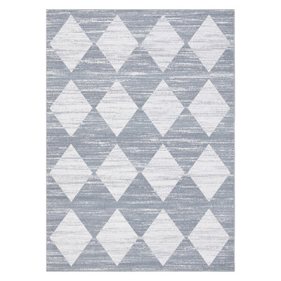Machine Washable Rugs Distressed Trellis Rug for Living Room Non Slip Stain Resistant Carpet Modern Checkered Farmhouse Floor Cover