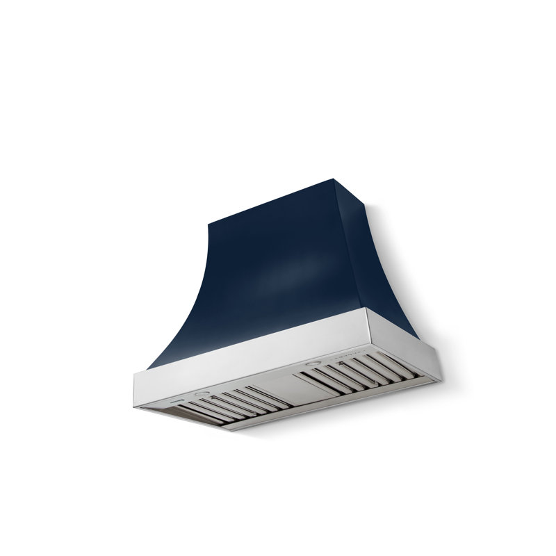 Cascade Series 36" Wide x 30" High Wall Hood 600 CFM, Polished Chrome, Without Banding, Indigo
