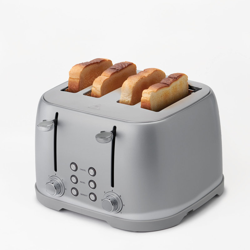 Betty Crocker 4-slice Multi-function Toaster, Toaster 4 Slice With Extra Wide Slots For Thick Bread, Bagel & Waffle, Toast Shade Control Dial, Slide Out Crumb Tray
