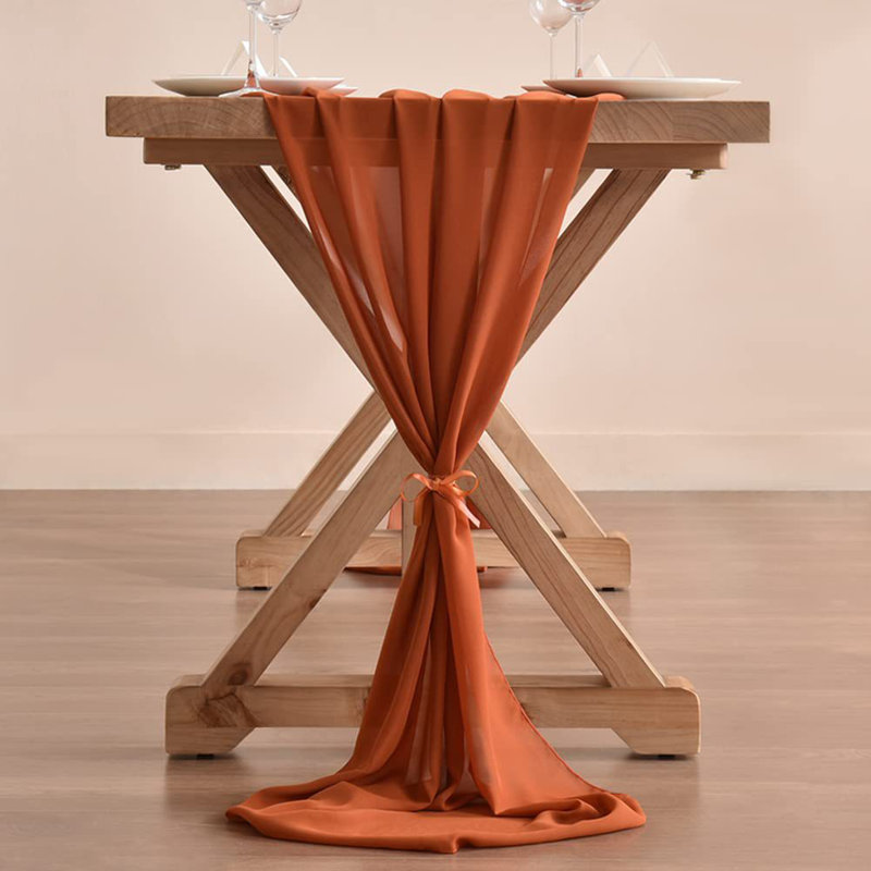 Datia Rectangle Polyester Table Runner,  Terracotta
