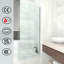 Mahler 1400mm H Pivot Semi-Frameless Tub Door with Clear Glass-1191123582-1191123463-1191123460