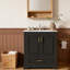 Meuble-lavabo autoportant de 30 po avec lavabo, armoire en panneau de fibres à densité moyenne avec cadre en bois massif, portes à fermeture douce avec double tablette, tiroir de séparation et meuble-lavabo noir moderne pour les petites et moyennes salles de bain-1510336912