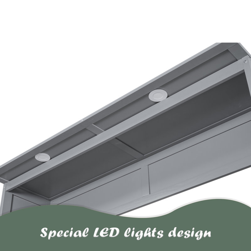 Queen Size Murphy Bed Wall Bed, Gray