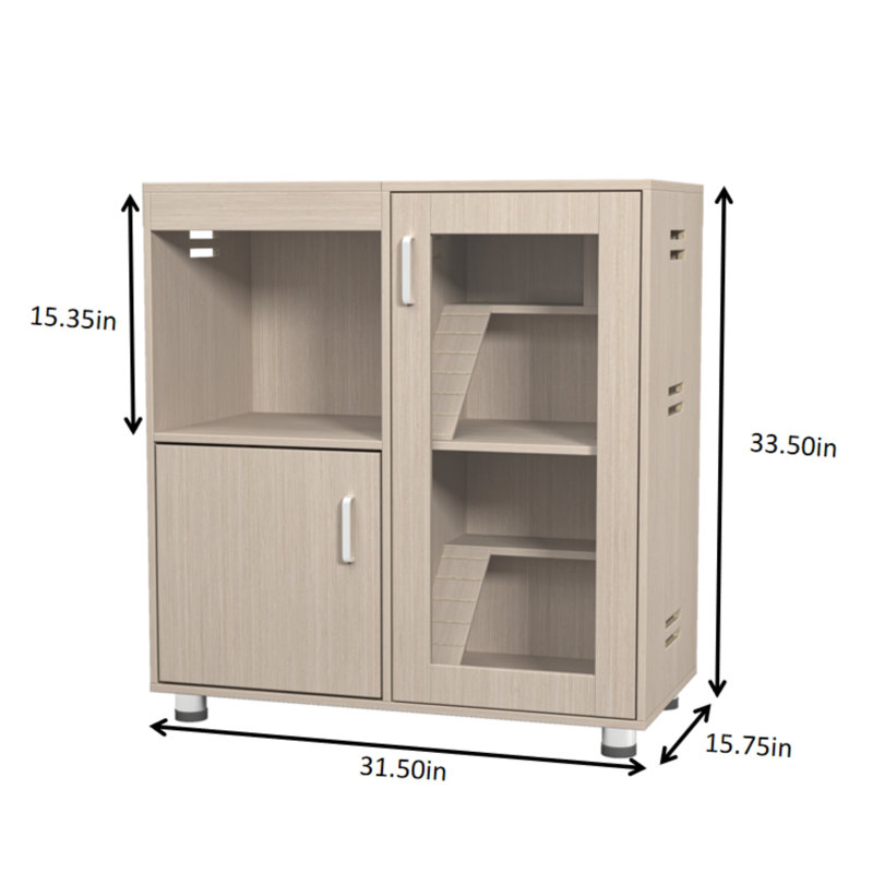 Cages et abris en bois durables pour petits animaux, 4 niveaux avec rangement, conception moderne pour la maison