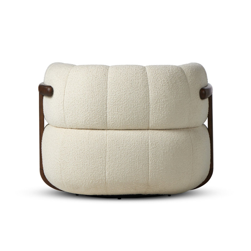 Doss Swivel Barrel Chair, Altro Snow Polyester Blend