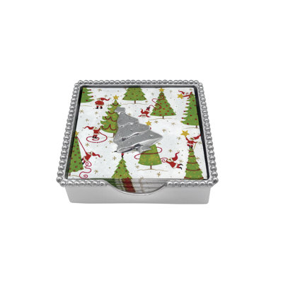 Holiday Tree Beaded Napkin Box Set
