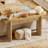 55 Inch Solid Wood Entryway Console Table With Grooves Detail