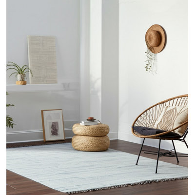 Marrakech Beige Horizon Hand-Knotted Contemporary Transitional Wool Area Rug