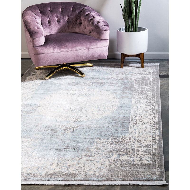 Tapis gris à motif géométrique Pharaoh, Rectangle 10 pi x 13 pi