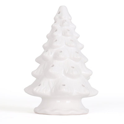 Arbre de Noël vierge en céramique 11,5 po - Arbre de Noël rétro inspiré - Arbre lumineux