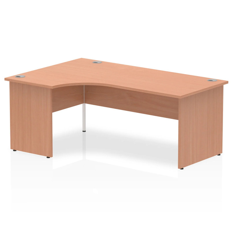 Impulse L-Shaped Computer Desk, 73cm H x 180cm W x 120cm D, Left Hand Facing, Beech