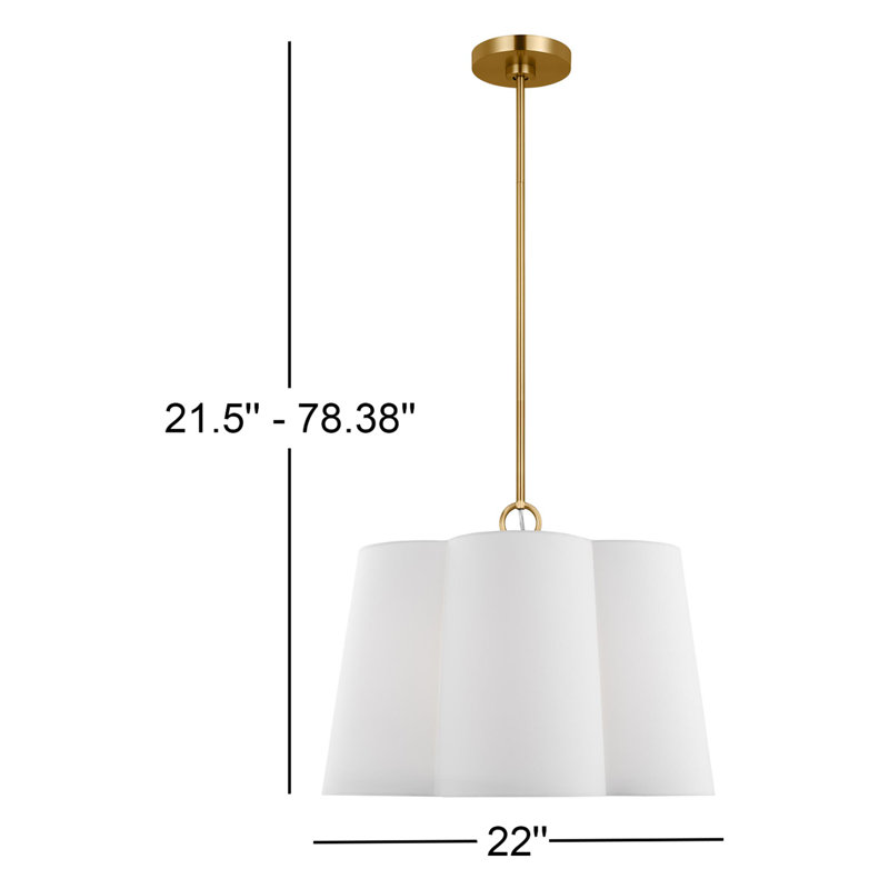 Bronte 3 - Light Medium Hanging Shade Burnished Brass, 3, 21.5" H x 22" W x 22" D