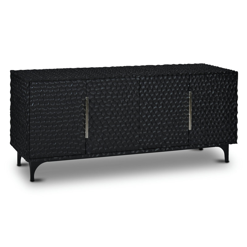 Chennai Handcrafted Solid Wood Sideboard in Black