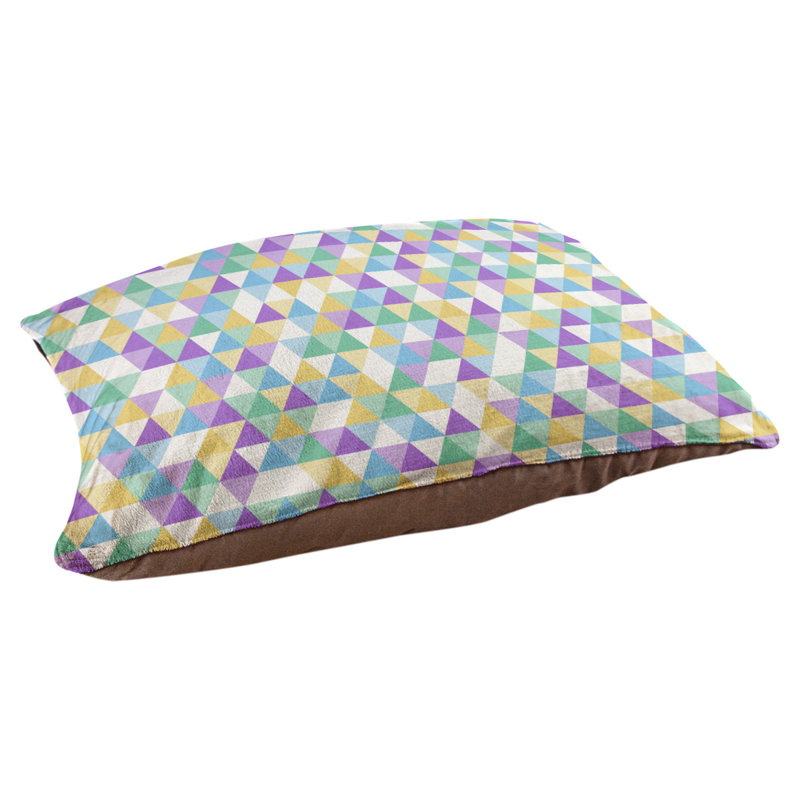 Coussin d’extérieur triangle Campion, Très grand (l 52 po x P 42 po x H 17 po), Bleu / Mauve