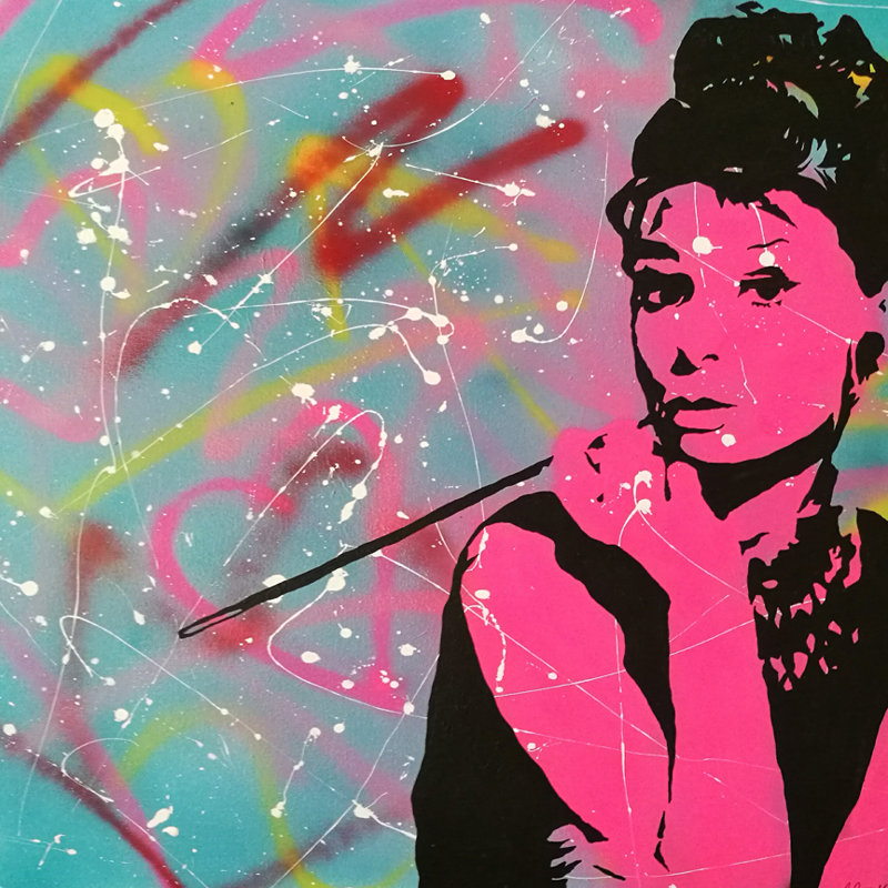 «Urban Audrey Hepburn», impression sur toile tendue, H 12 po x l 12 po x P 1,5 po