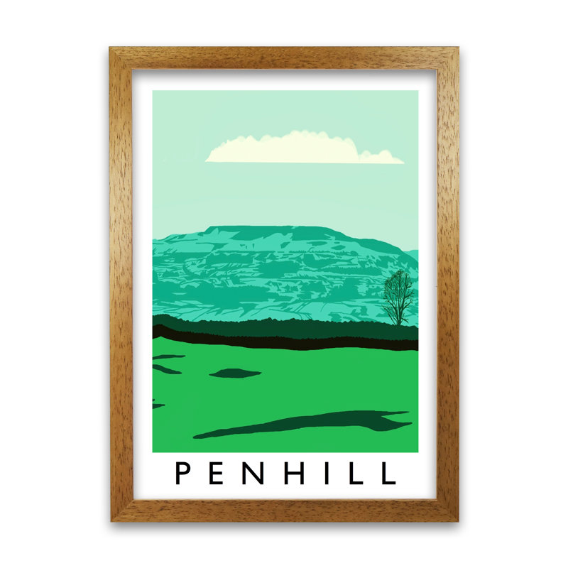 Penhill by Richard O'Neill - Single Picture Frame Print, 30cm H x 42cm W, Honey Oak